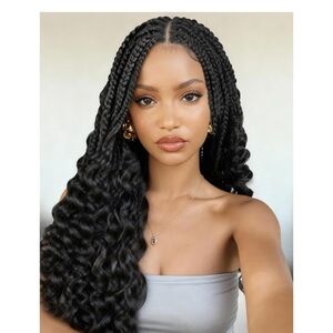 BRAND NEW Elegant Black Curly Braided Wig